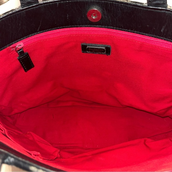 Burberrys Blue Label Wool Nova Check Tote VINTAGE Burberry Leather Trim - Picture 10 of 16